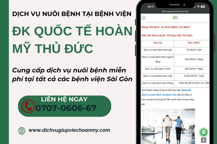 Dịch Vụ Nuôi Bệnh Miễn Phí Tại Bệnh Viện ĐK Quốc Tế Hoàn Mỹ Thủ Đức | Hoàn Mỹ
